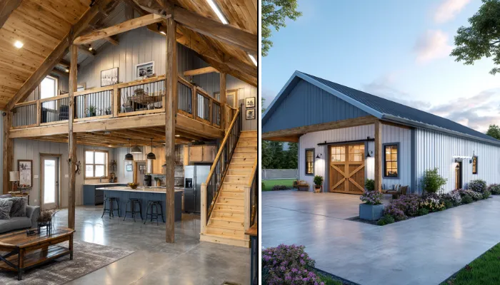 Small Barndominium With Shop Floor Plan