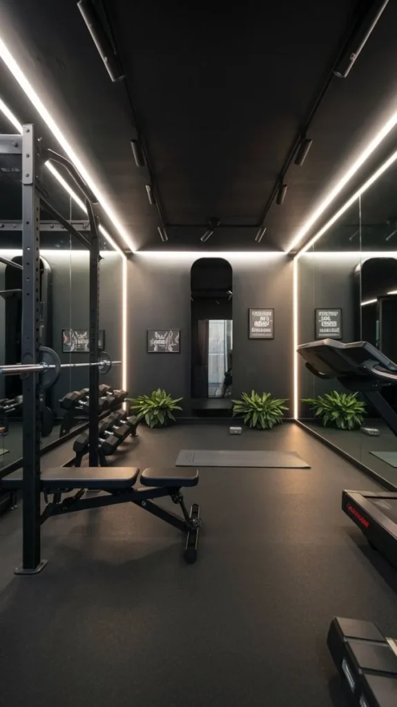 Masculine and Industrial Style Home Gyms