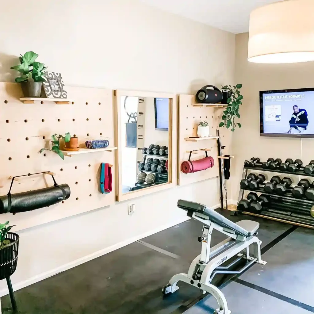 At Home Gym Corner Setup
