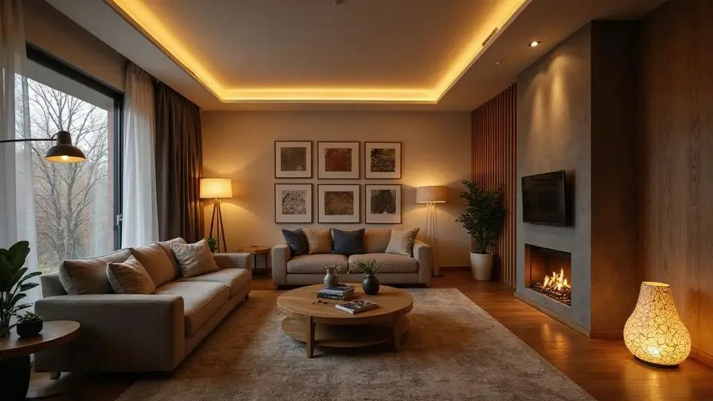 Modern Lights Living Room and Cozy Atmosphere