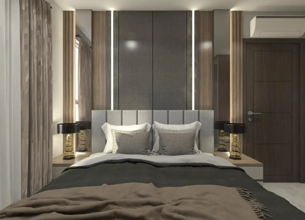 Wall Panelling Behind Bed and Accent Ideas
